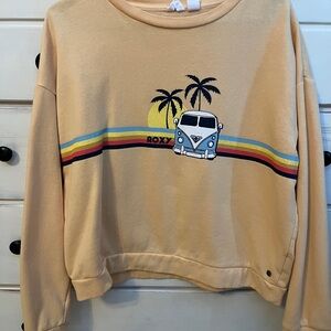 Roxy Yellow Sweatshirt with Tropical Van Design